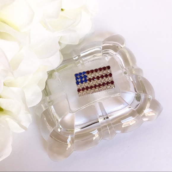 Jewelry | Vintage Rhinestone American Flag Pin | Poshmark